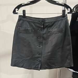 Vintage Cache A-line Black Button-Down Skirt With pockets Size 6